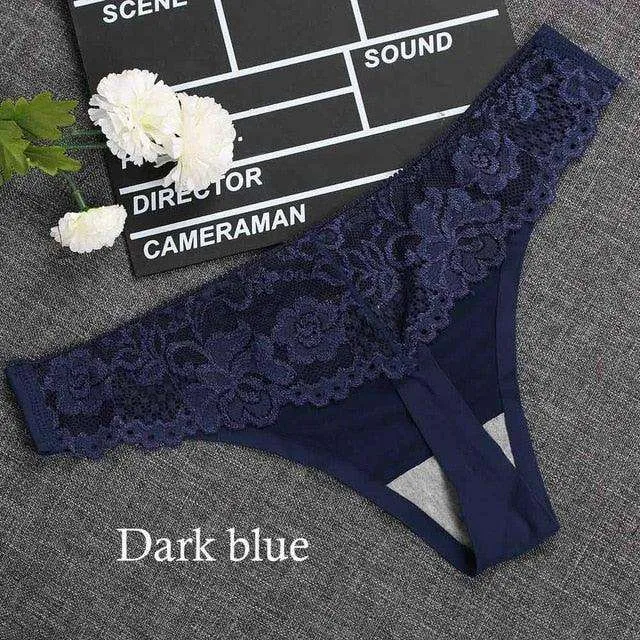 1 piece G-string Thongs Lace Floral Sheer Breathable Low Waist Underwear Soft Lingerie Ice Silk Briefs Seamless Panties