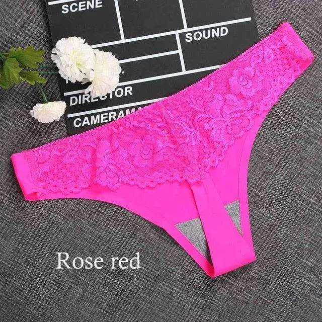 1 piece G-string Thongs Lace Floral Sheer Breathable Low Waist Underwear Soft Lingerie Ice Silk Briefs Seamless Panties