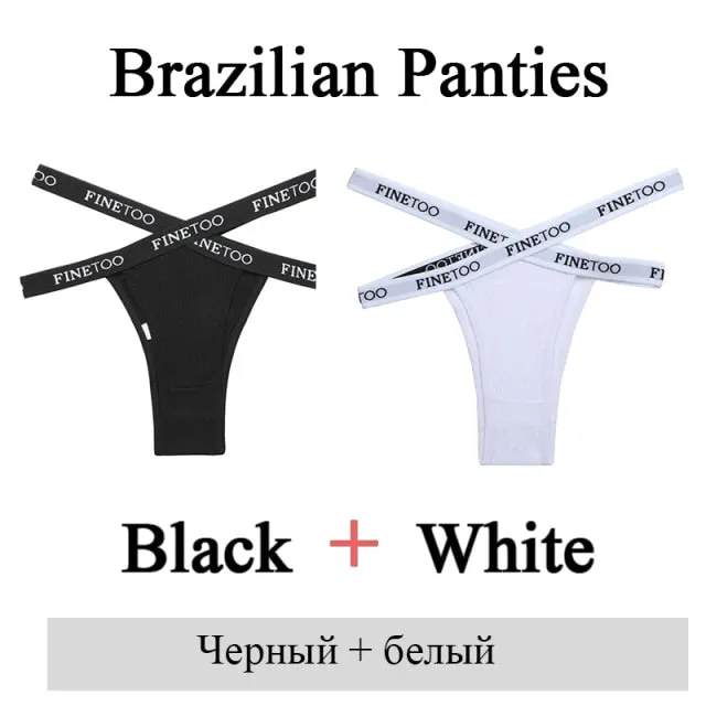 2 Pack Summer Brazilian Panties for Women Low Rise Cotton Panties Front Cross Underwear Breathable Lingerie Briefs