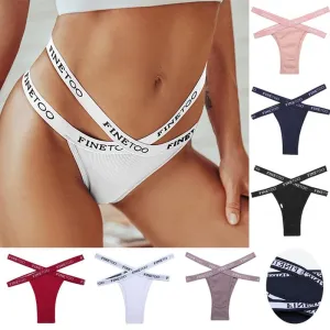 2 Pack Summer Brazilian Panties for Women Low Rise Cotton Panties Front Cross Underwear Breathable Lingerie Briefs