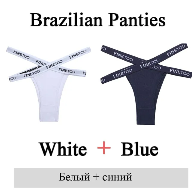 2 Pack Summer Brazilian Panties for Women Low Rise Cotton Panties Front Cross Underwear Breathable Lingerie Briefs