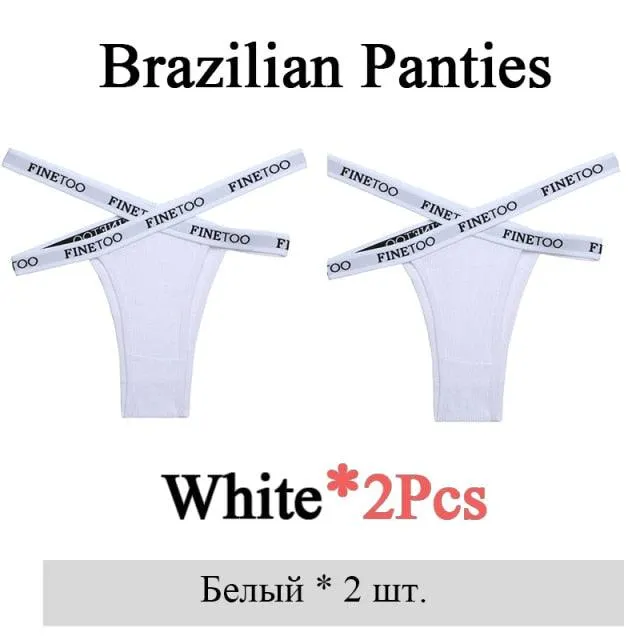 2 Pack Summer Brazilian Panties for Women Low Rise Cotton Panties Front Cross Underwear Breathable Lingerie Briefs