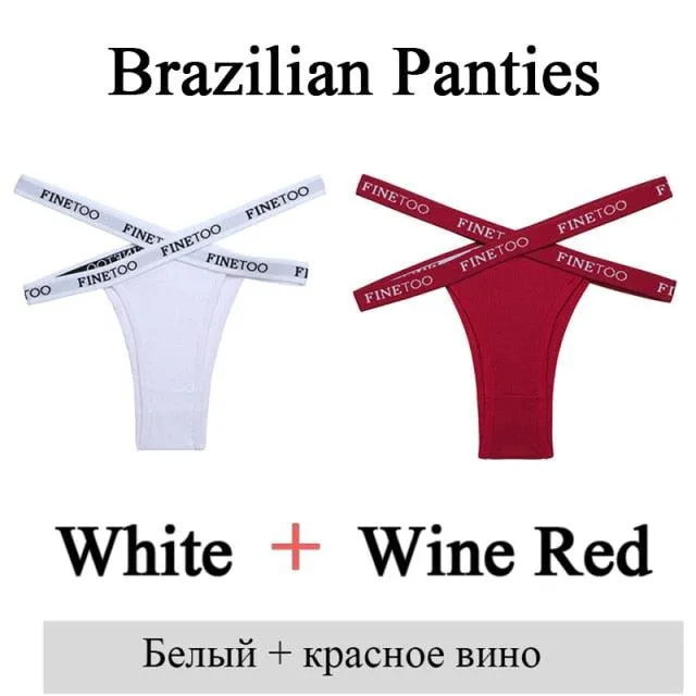 2 Pack Summer Brazilian Panties for Women Low Rise Cotton Panties Front Cross Underwear Breathable Lingerie Briefs