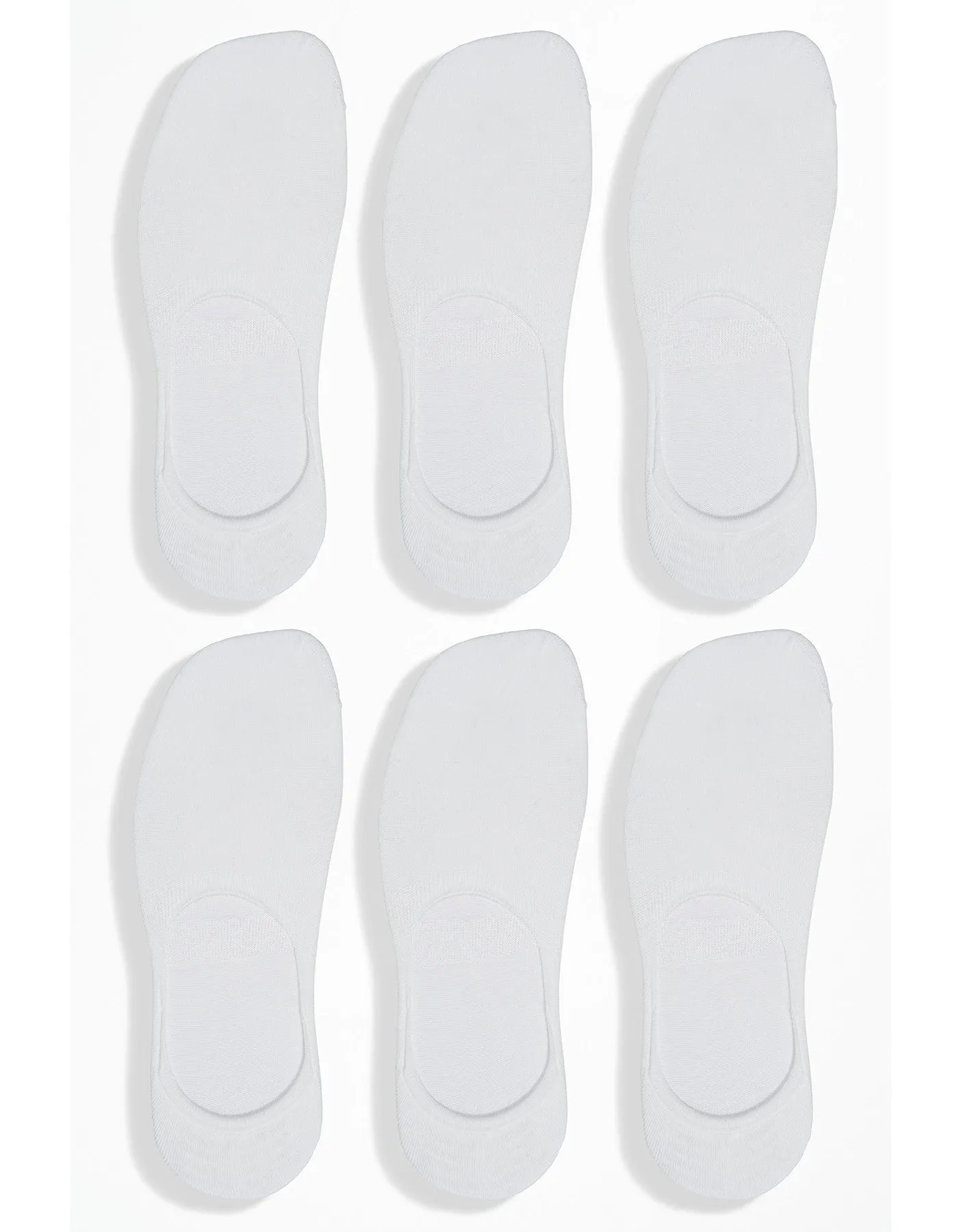 6 Pairs - Invisible Socks - White