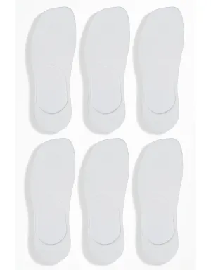 6 Pairs - Invisible Socks - White