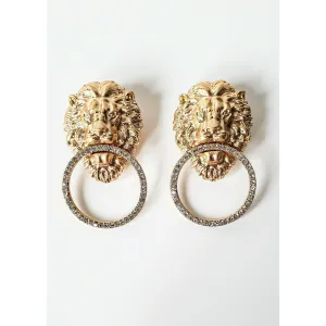 Aria Lion Door Knocker Earrings