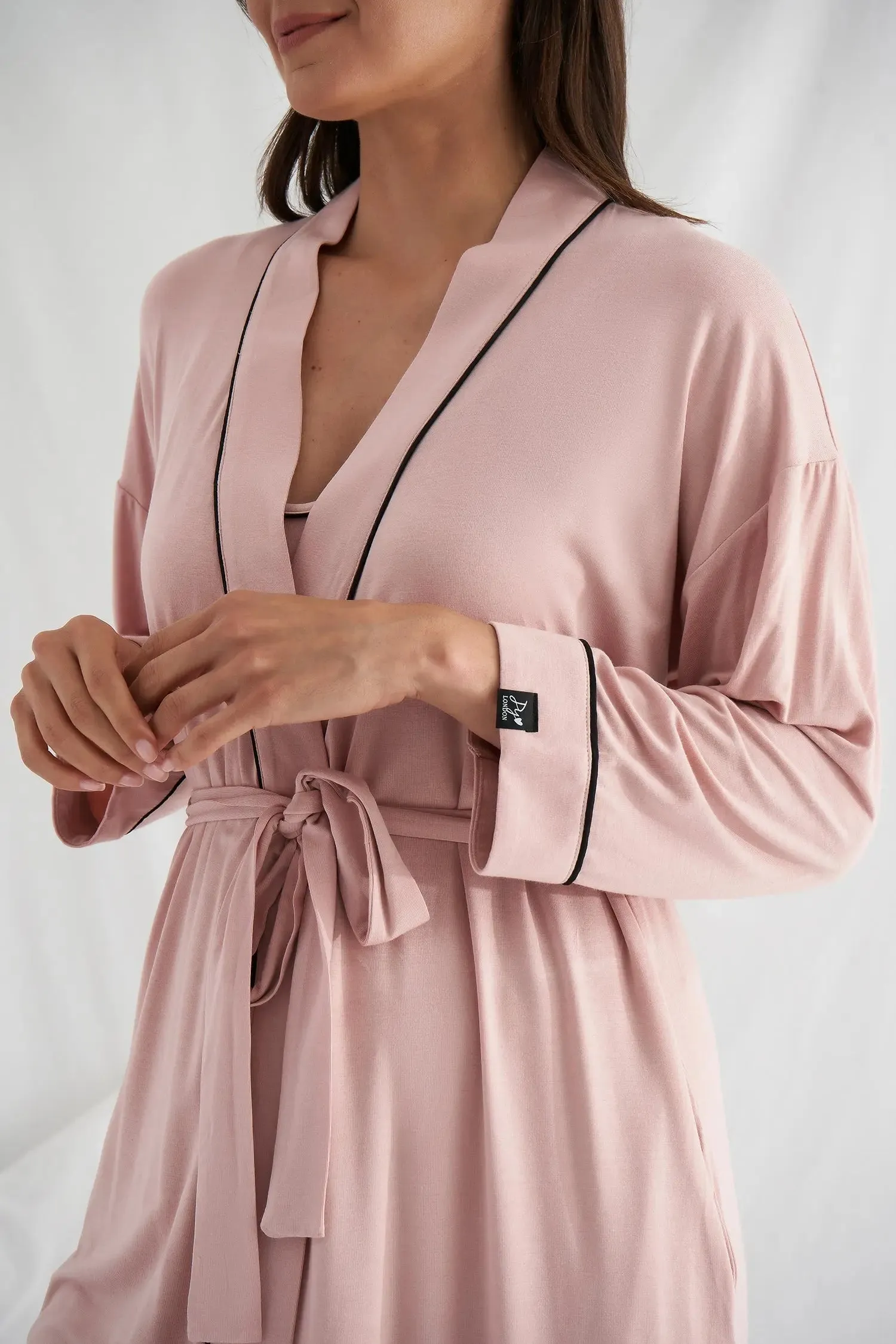 Bamboo Kimono Robe in Pink