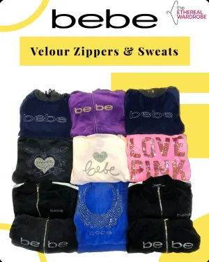 Bebe And Pink Velour Velvet Zippers and Jackets