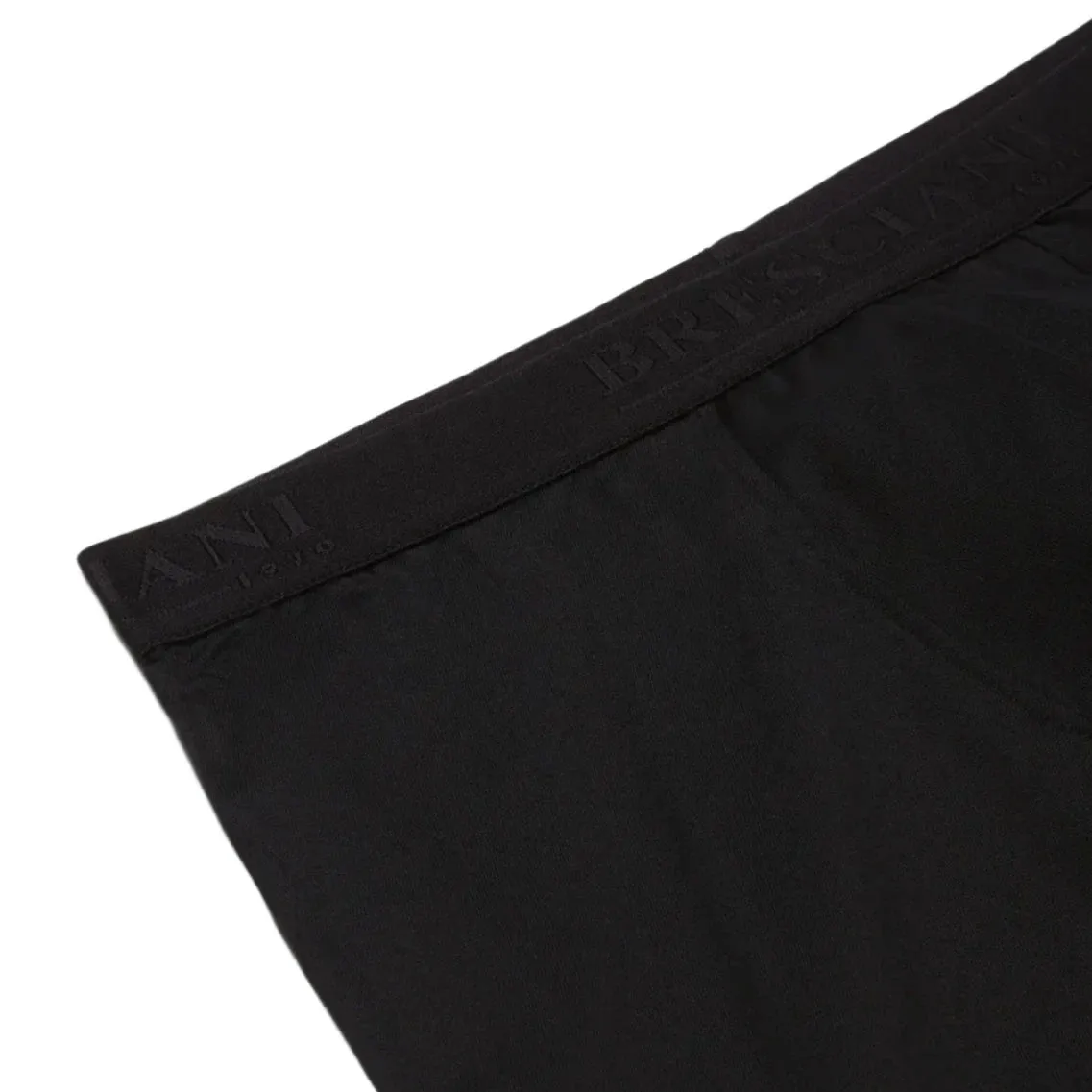 Bresciani 100% Cotton Knitted Boxer Briefs Black