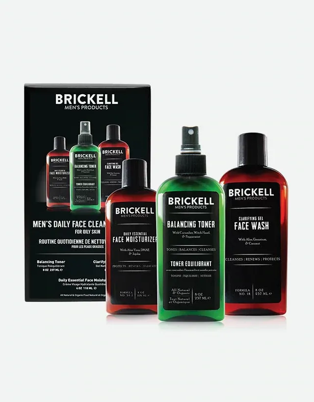 Brickell Men's Products - Men's Daily Face Cleanse Routine for Oily Skin