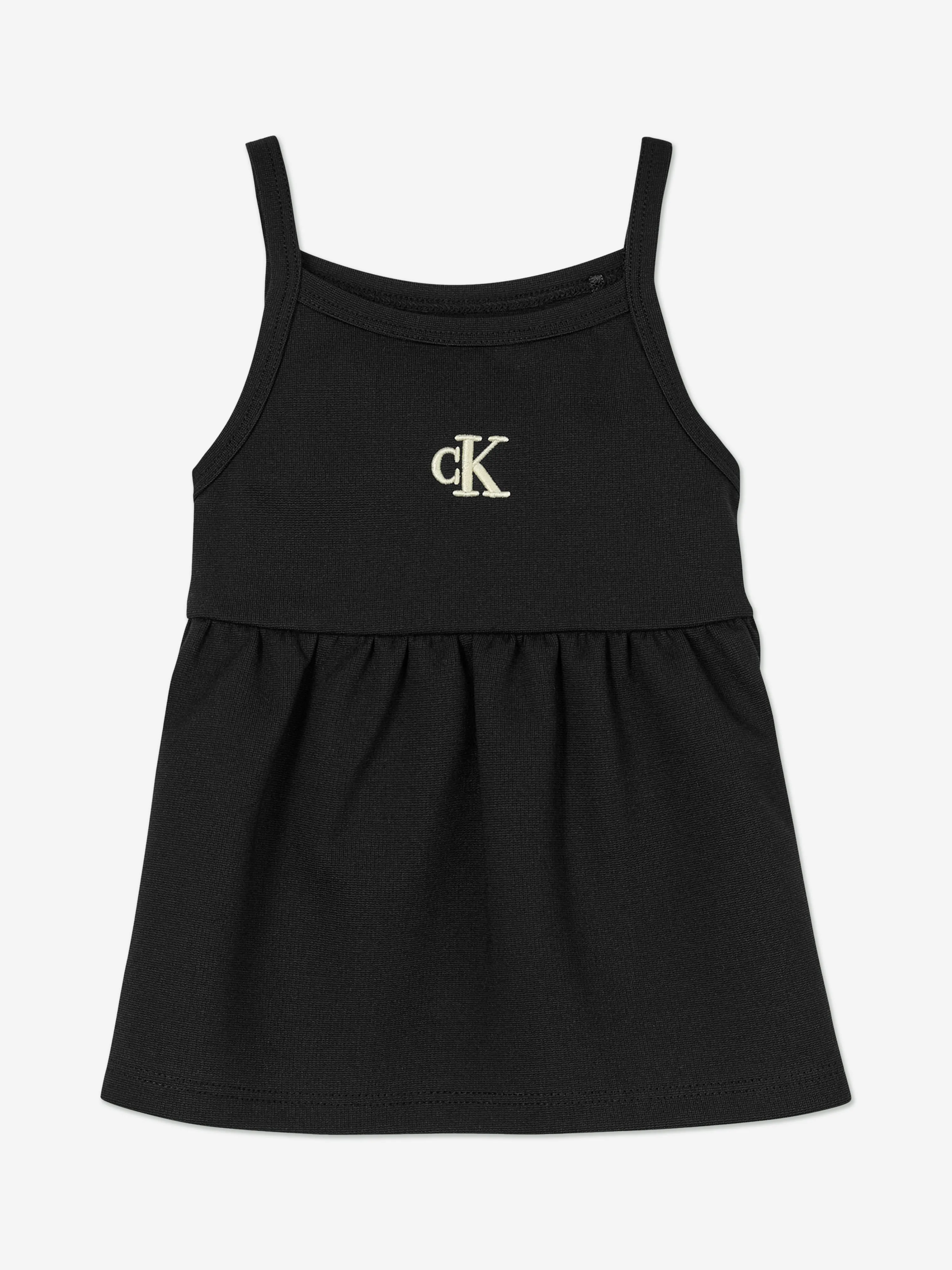 Calvin Klein Baby Girls Strap Punto Dress in Black