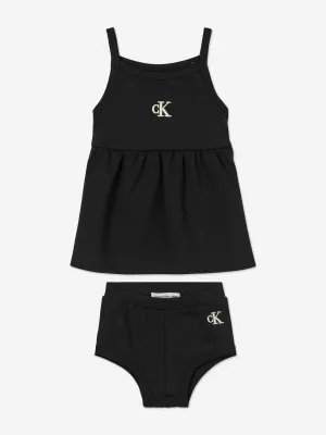 Calvin Klein Baby Girls Strap Punto Dress in Black