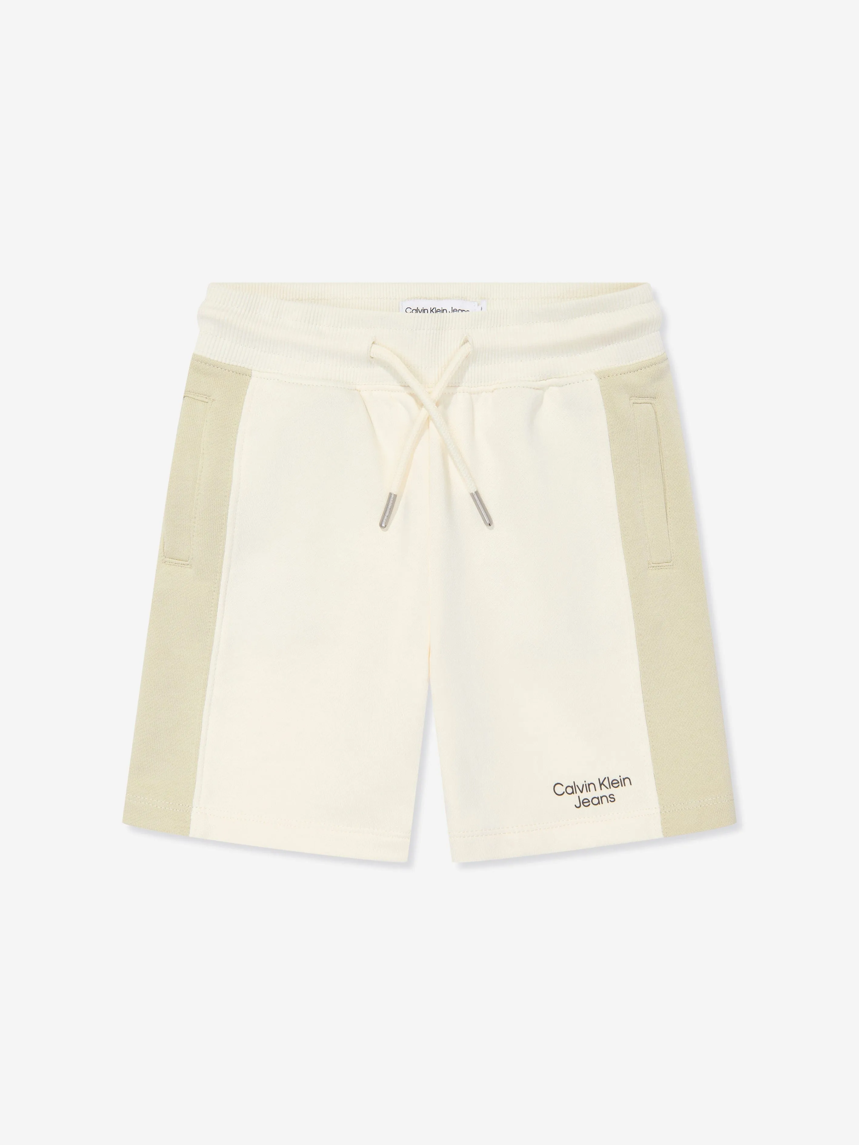 Calvin Klein Boys Colourblock Shorts Set in Beige