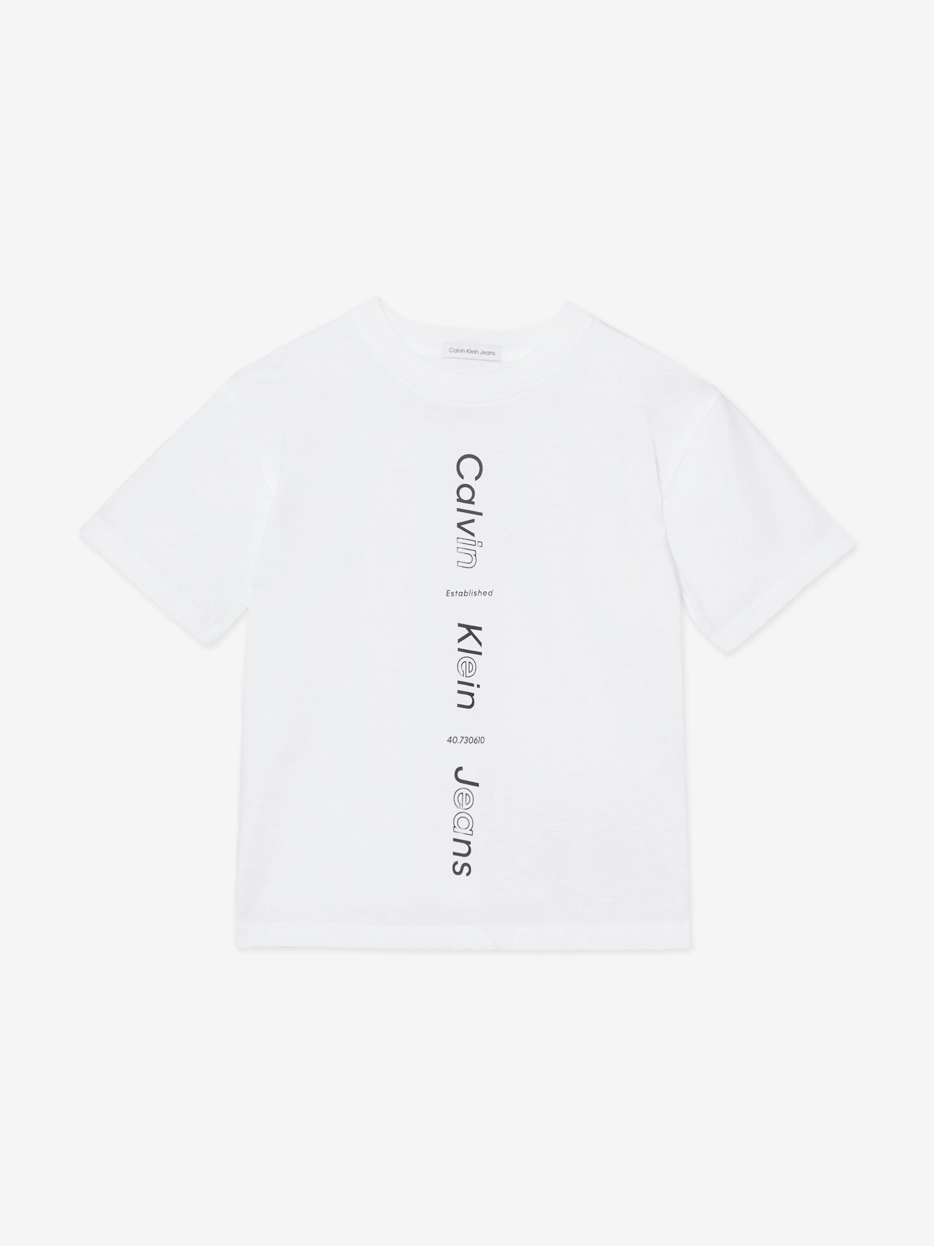 Calvin Klein Boys Maxi Logo Relaxed T-Shirt in White