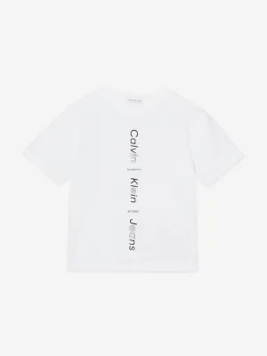 Calvin Klein Boys Maxi Logo Relaxed T-Shirt in White