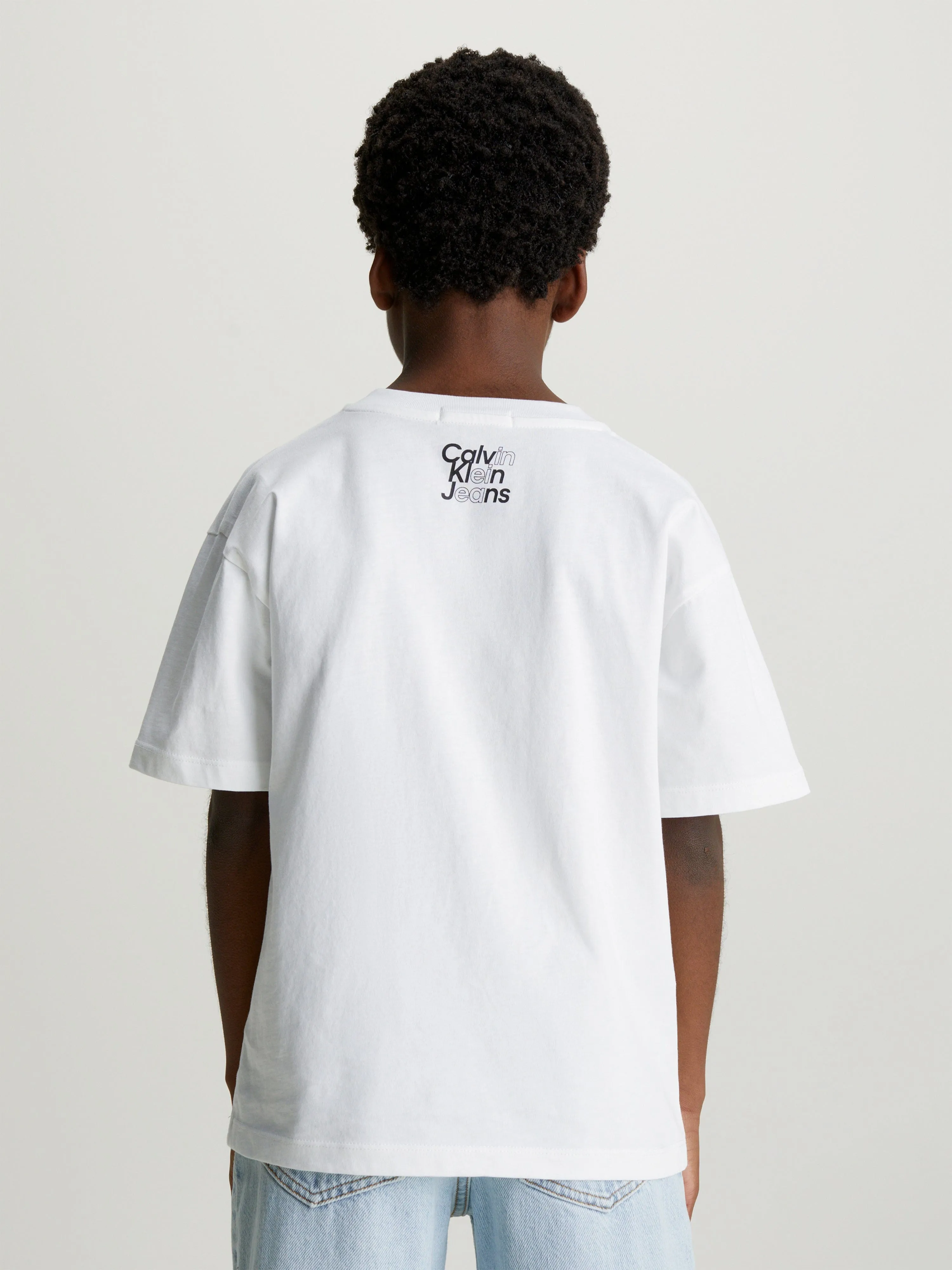 Calvin Klein Boys Maxi Logo Relaxed T-Shirt in White