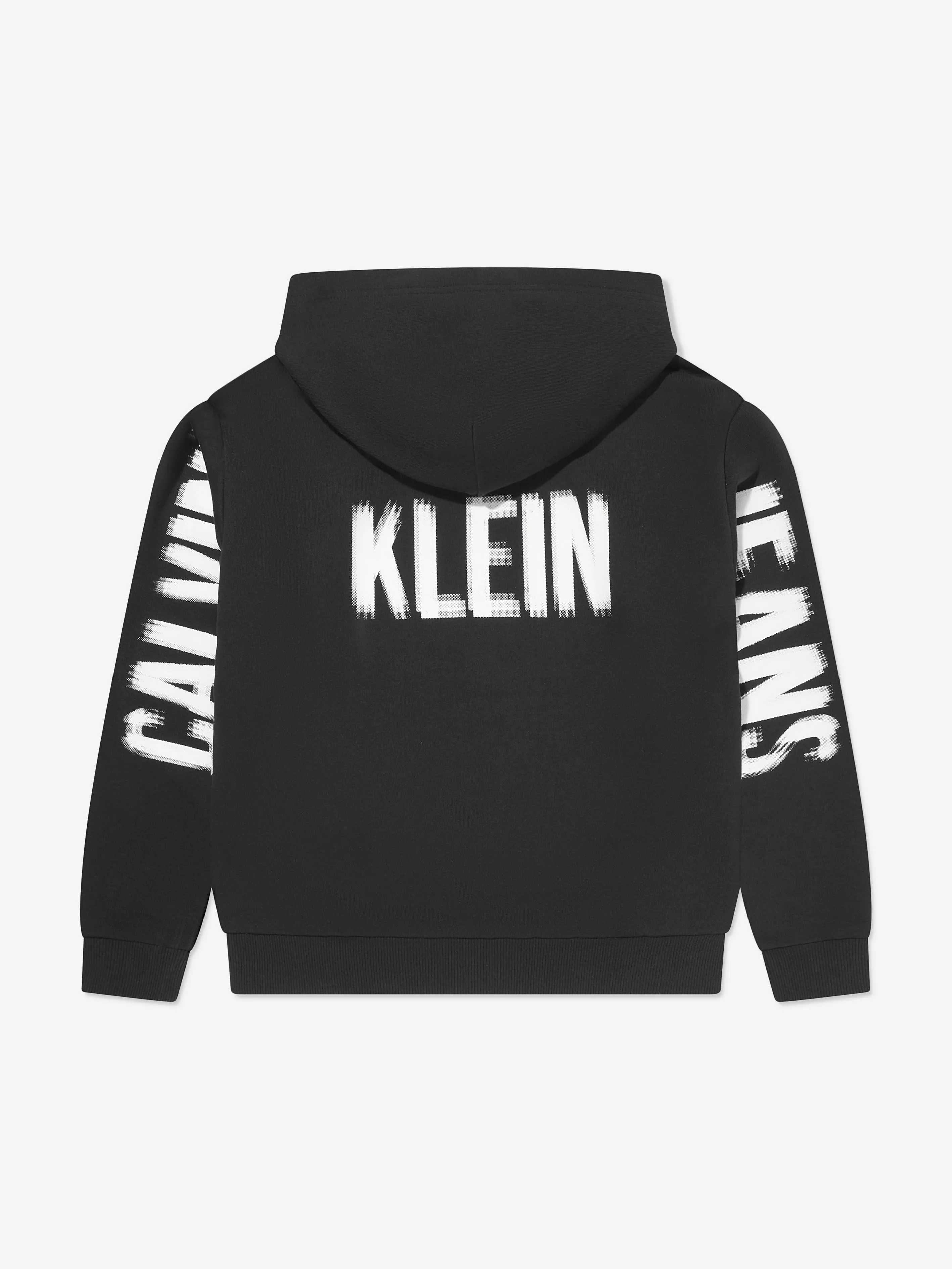 Calvin Klein Boys Pixel Logo Relaxed Hoodie in Black