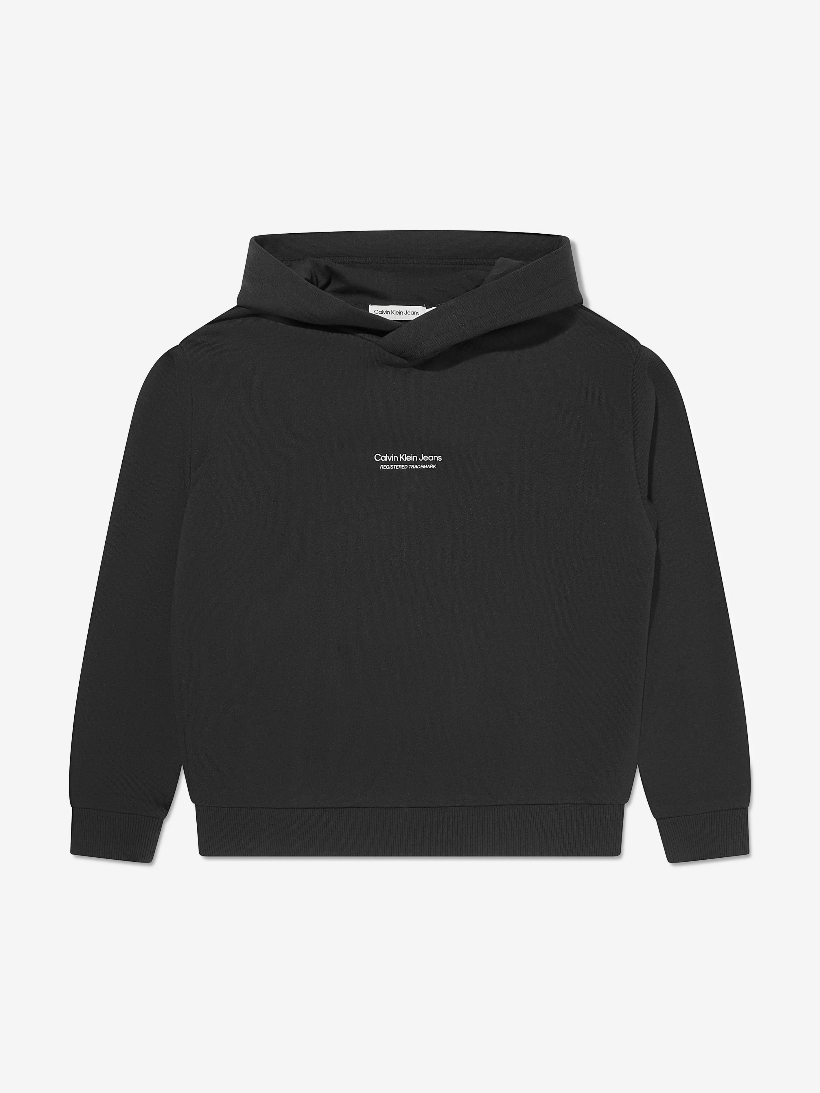 Calvin Klein Boys Pixel Logo Relaxed Hoodie in Black