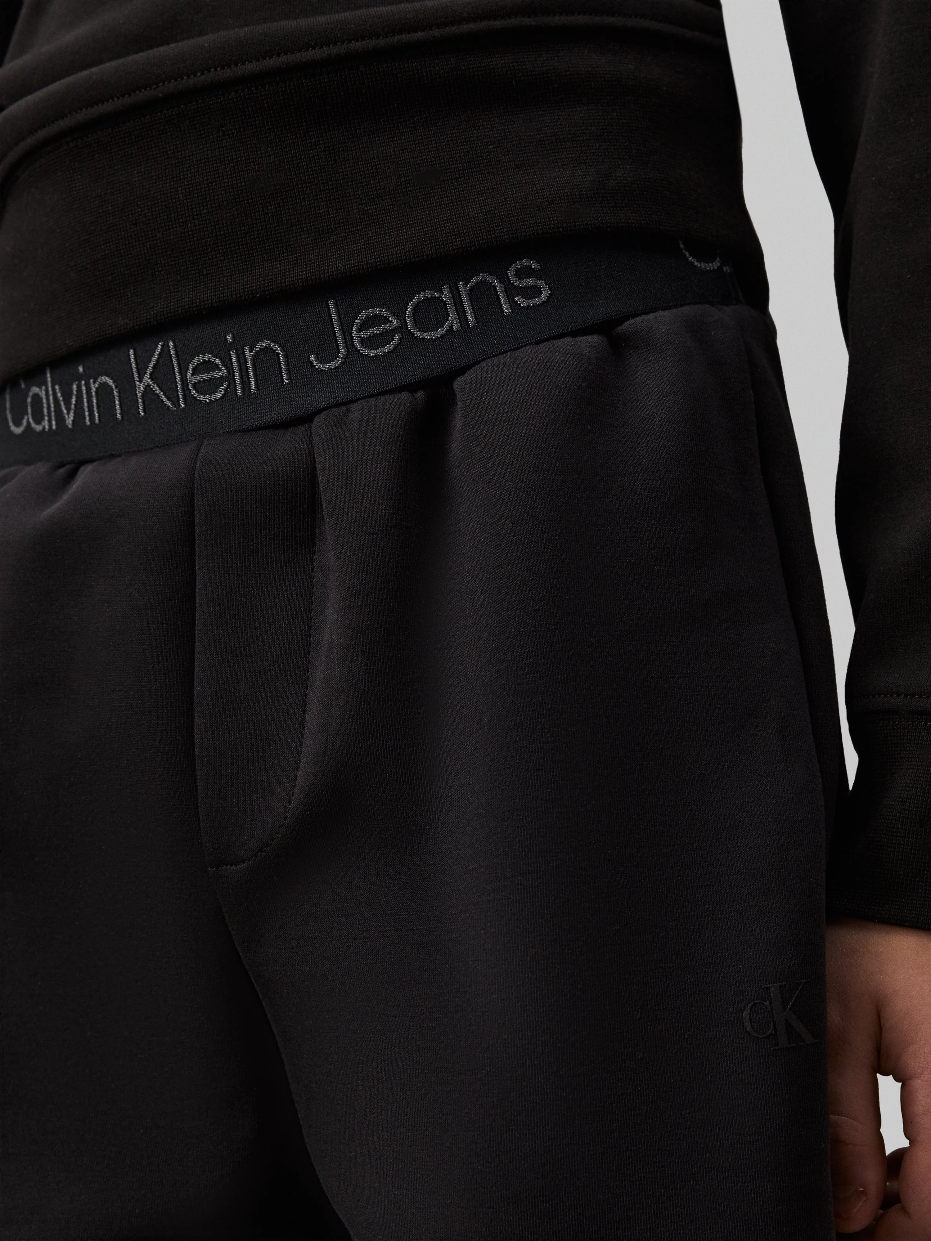 Calvin Klein Boys Tape Relaxed Cargo Pants in Black