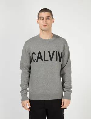 Calvin Klein Calvin Crew Neck Sweatshirt- Grey Heather/Black