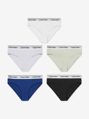 Calvin Klein Girls Bikini Knickers Set (5 Pack) in Lilac