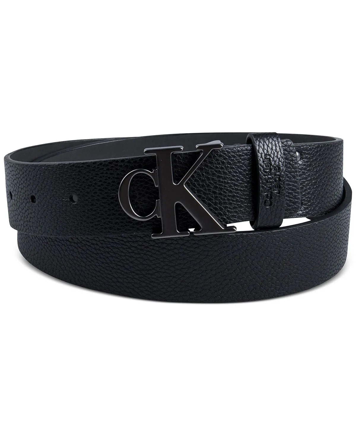 Calvin Klein Men's Fashion Denim Belt with Logo Buckle