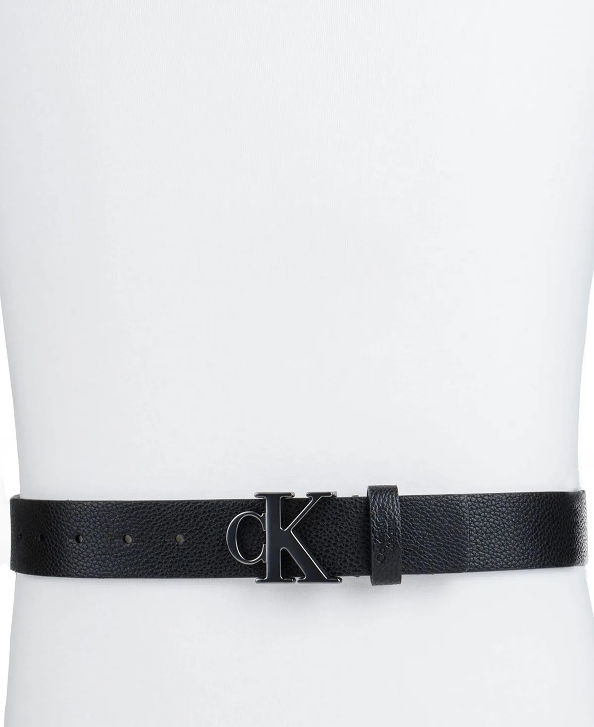 Calvin Klein Men's Fashion Denim Belt with Logo Buckle