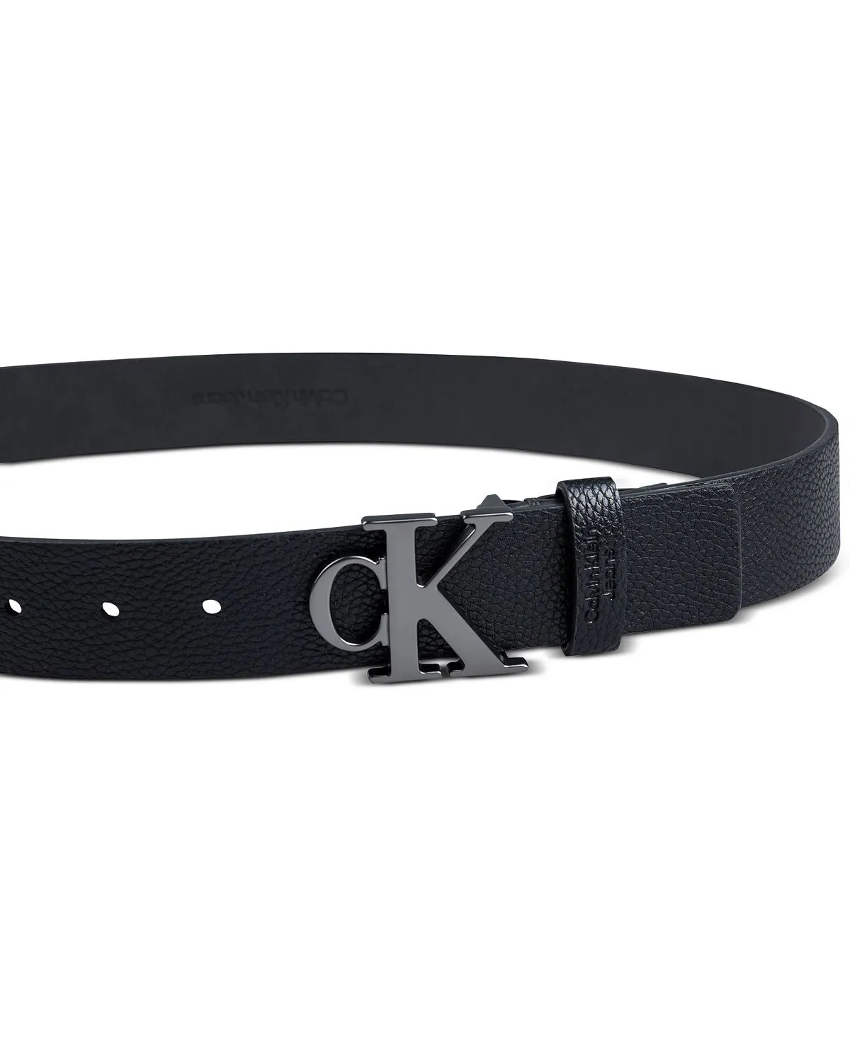 Calvin Klein Men's Fashion Denim Belt with Logo Buckle