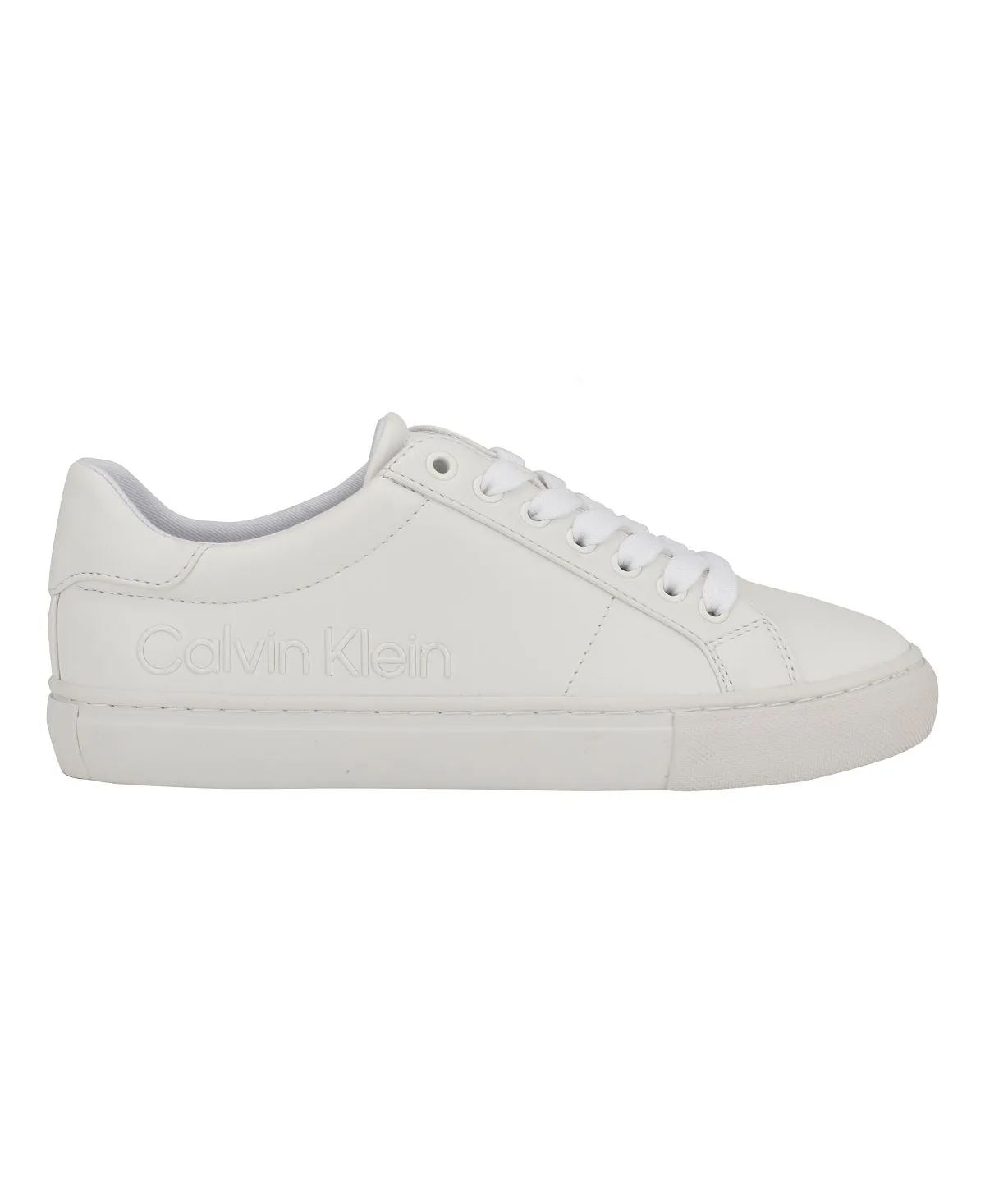 Calvin Klein Women's Camzy Lace-up Round Toe Casual Sneakers, White