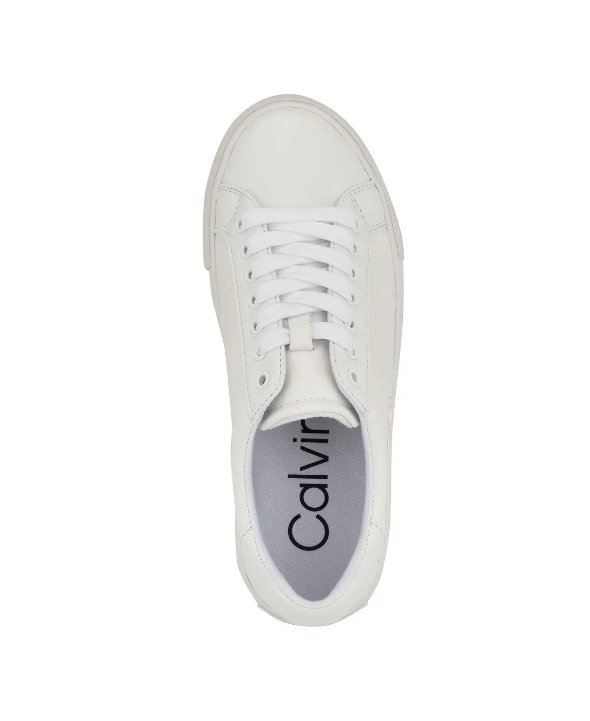 Calvin Klein Women's Camzy Lace-up Round Toe Casual Sneakers, White