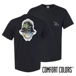 Chi Phi Comfort Colors Shark Bite Black Short Sleeve Pocket Tee