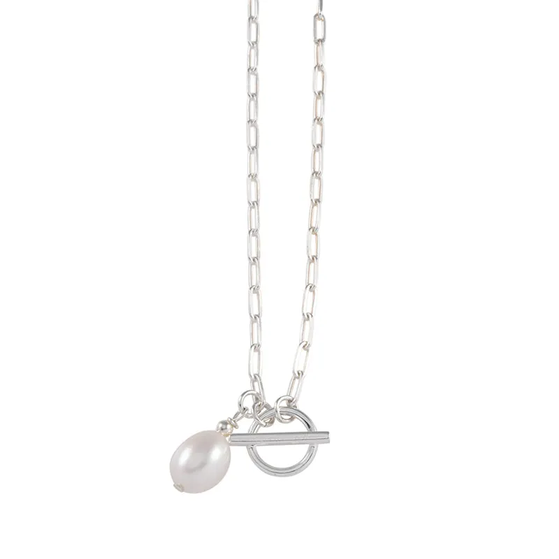 CLIP CHAIN NECKLACE WITH PEARL