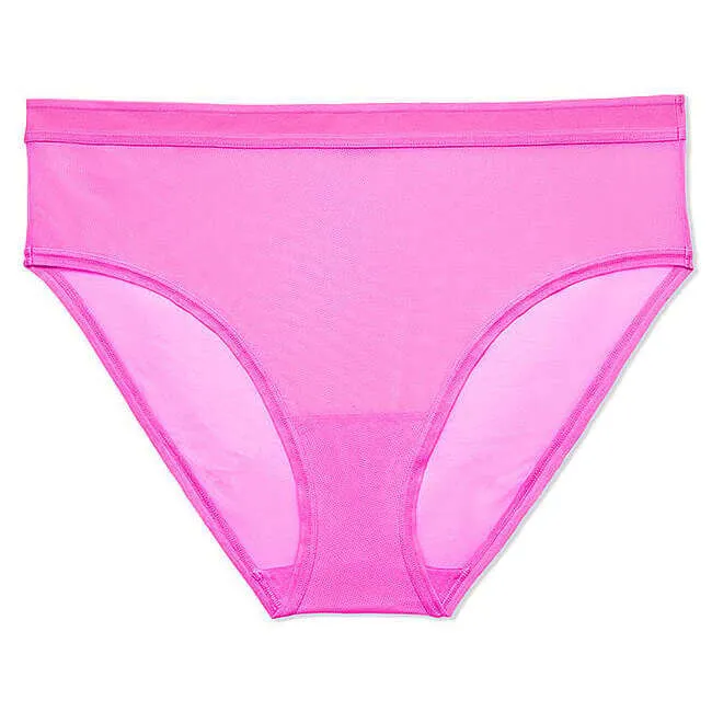 Curvy Couture Sheer Mesh briefs, pink