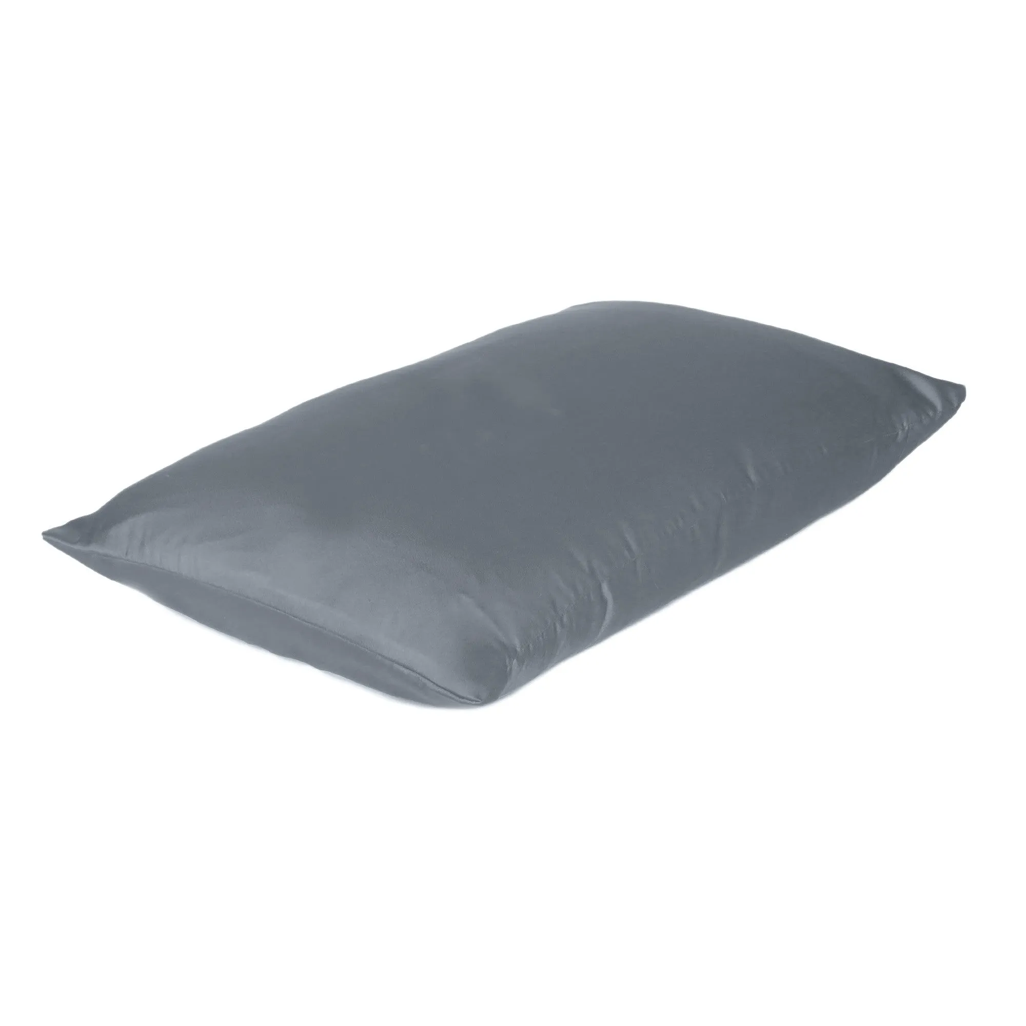 Dark Gray Dreamy Set Of 2 Silky Satin King Pillowcases