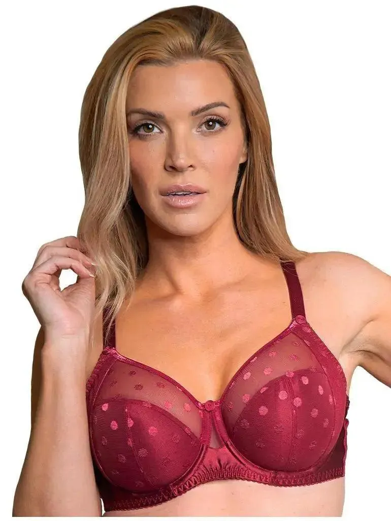 Deep Red Carmen Polka Dot Bra