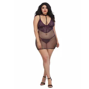 Dreamgirl Lingerie Chemise - Eggplant 11840X