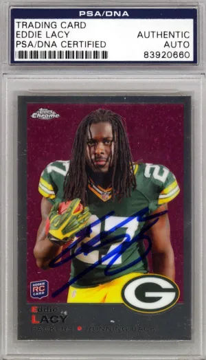 Eddie Lacy Autographed 2013 Topps Chrome Rookie Card #4 Green Bay Packers PSA/DNA #83920660