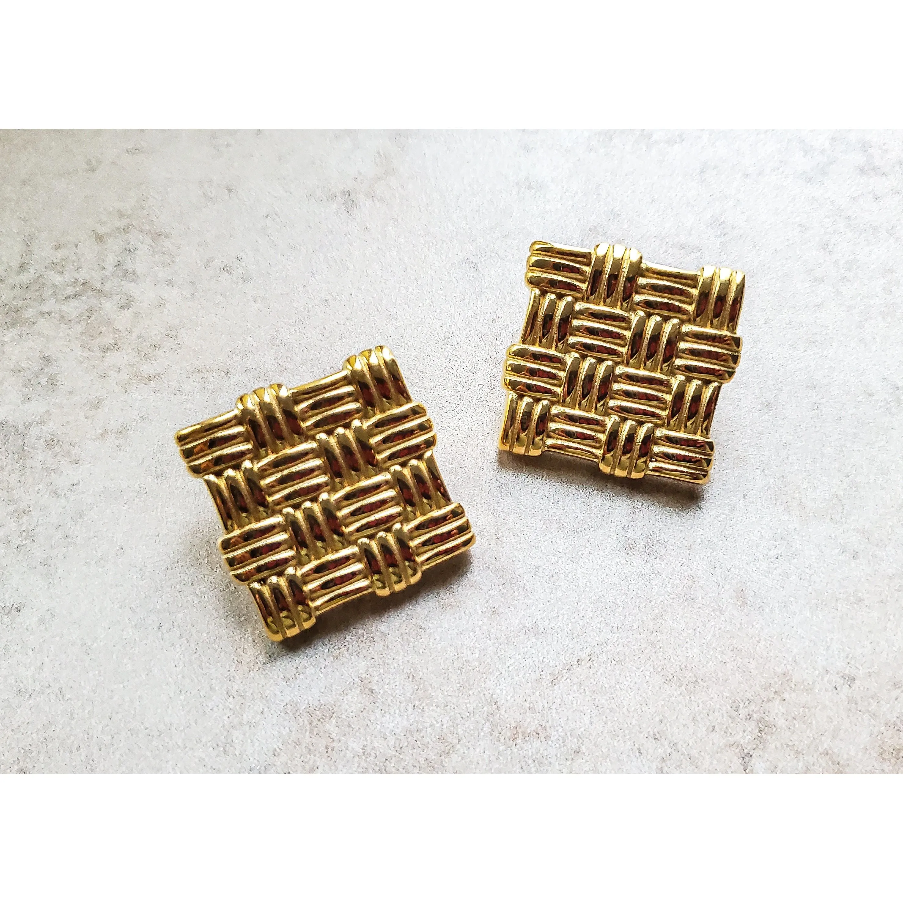 Estelle 18K Weave Texture Earrings