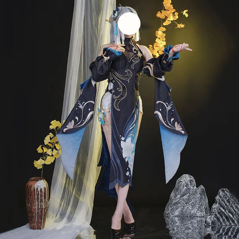 Genshin Impact Shenhe Frostflower Dew Cosplay Costume