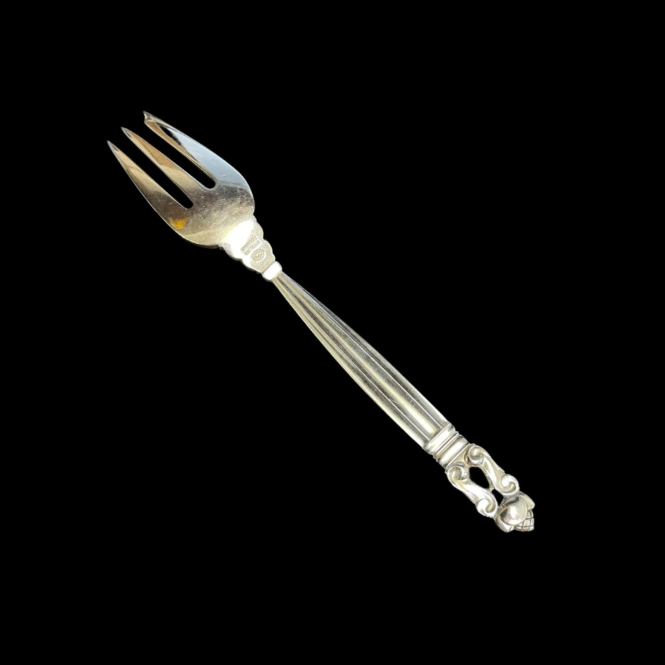 Georg Jensen Acorn 925 Sterling Silver Salad Fork