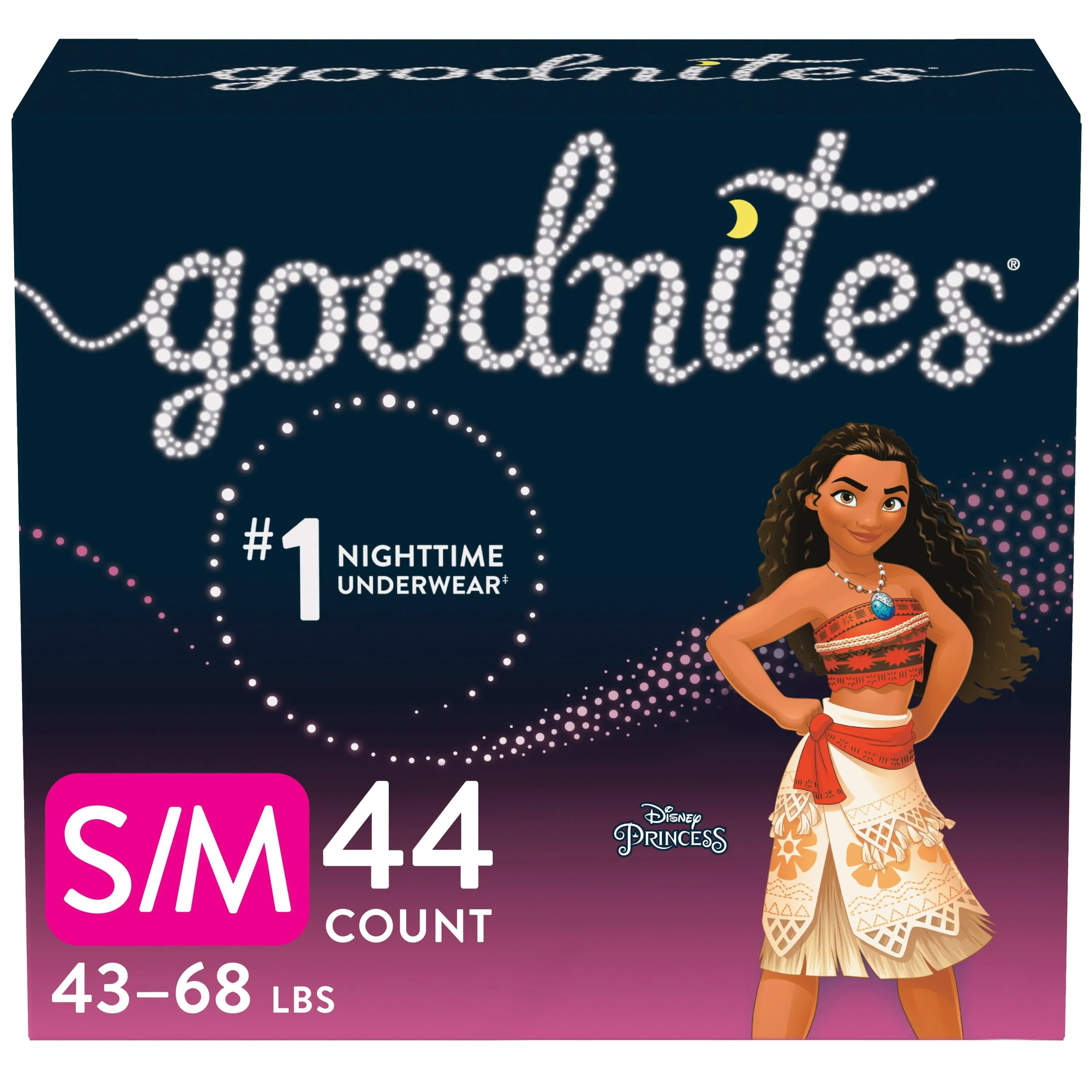 Goodnites Nighttime Bedwetting Underwear for Girls, S/M, 44 Ct