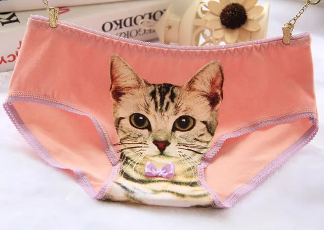 Hot Selling Cotton Panties Women's Underwear Briefs 3D Printing Panty Cat Panties Sexy Girls Lingerie Intimates Women calcinha