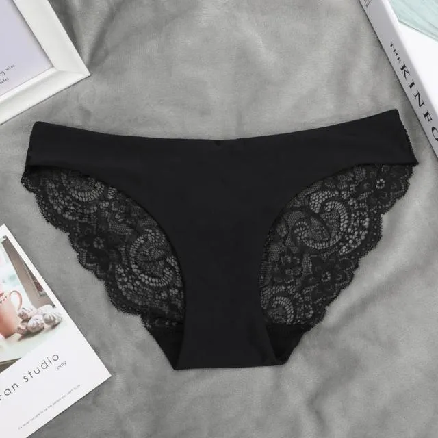 Lace Panties Seamless Breathable Ladies Low-Rise Lingerie Underwear Comfortable Underpants