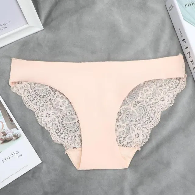 Lace Panties Seamless Breathable Ladies Low-Rise Lingerie Underwear Comfortable Underpants