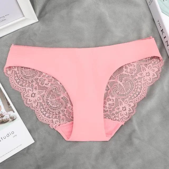 Lace Panties Seamless Breathable Ladies Low-Rise Lingerie Underwear Comfortable Underpants