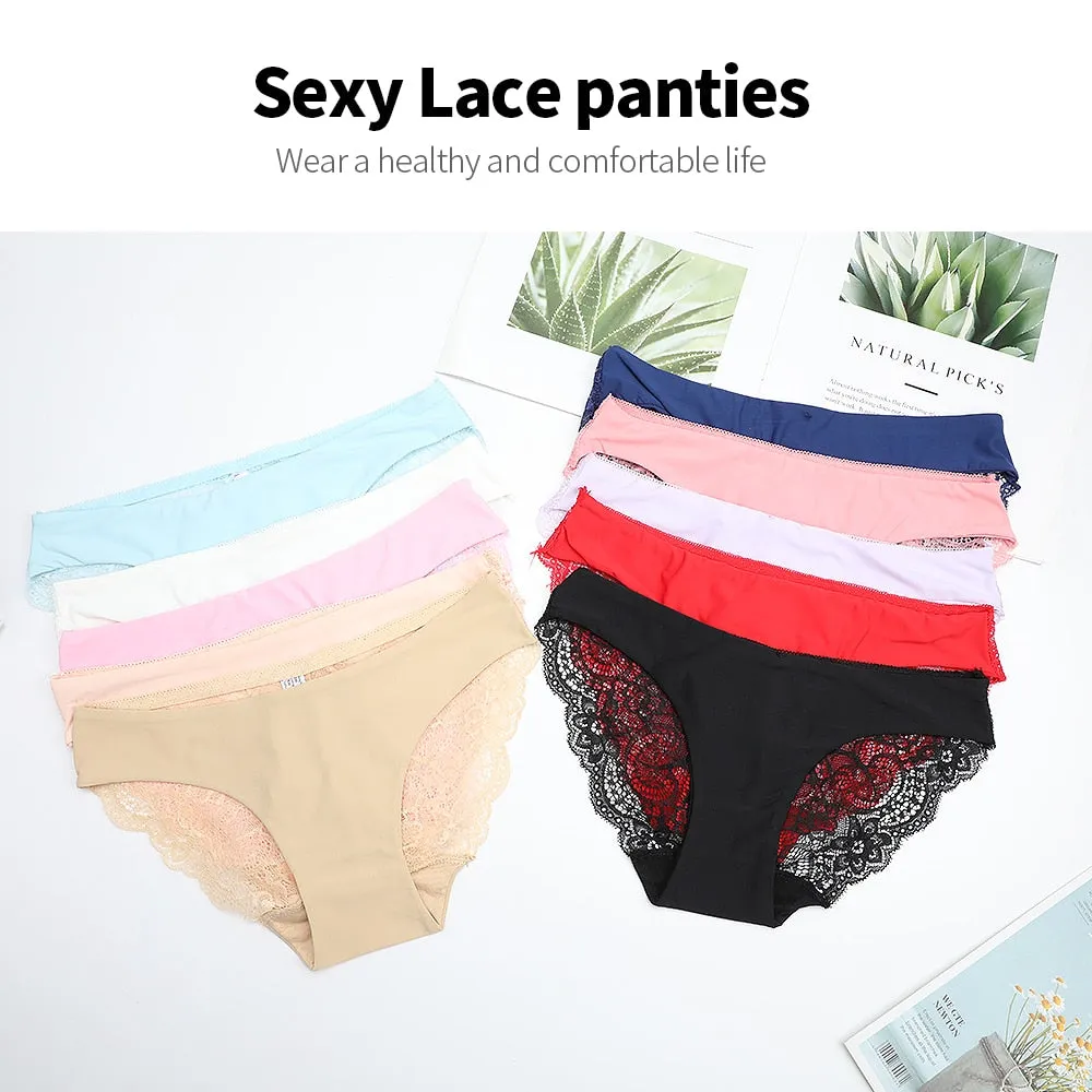 Lace Panties Seamless Breathable Ladies Low-Rise Lingerie Underwear Comfortable Underpants