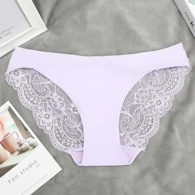 Lace Panties Seamless Breathable Ladies Low-Rise Lingerie Underwear Comfortable Underpants