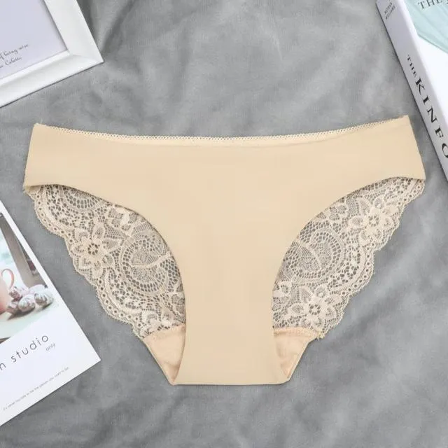 Lace Panties Seamless Breathable Ladies Low-Rise Lingerie Underwear Comfortable Underpants