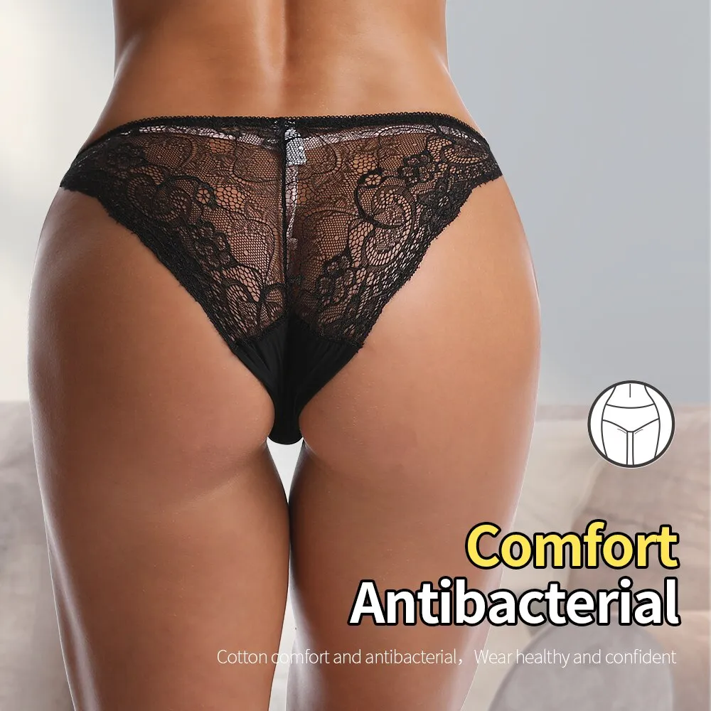 Lace Panties Seamless Breathable Ladies Low-Rise Lingerie Underwear Comfortable Underpants