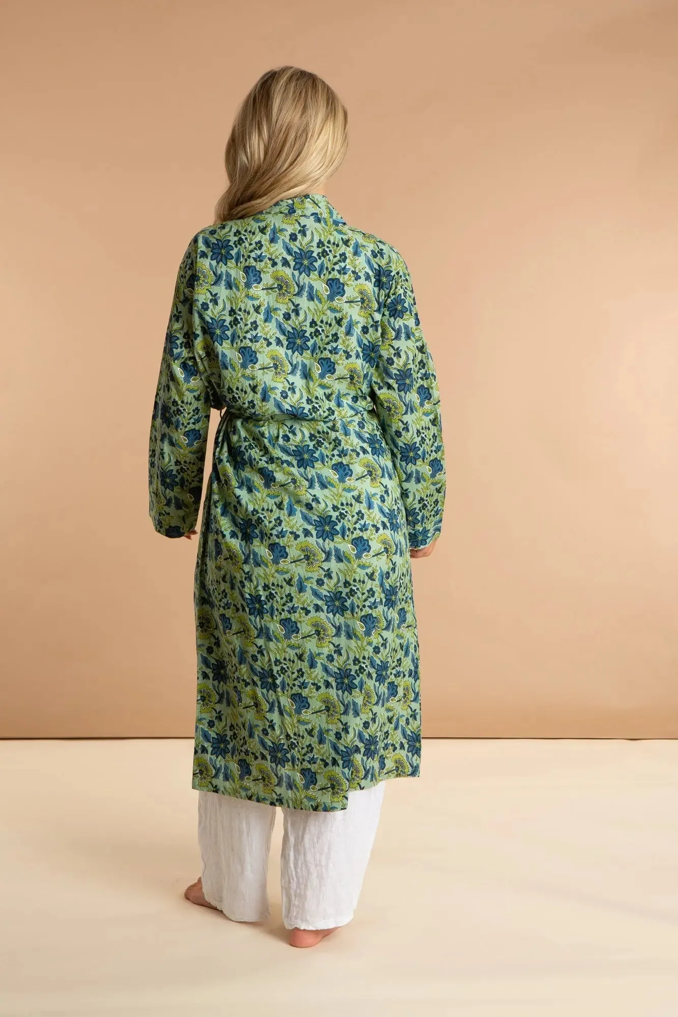 Lime Patchouli Women's Floral Cotton Robe